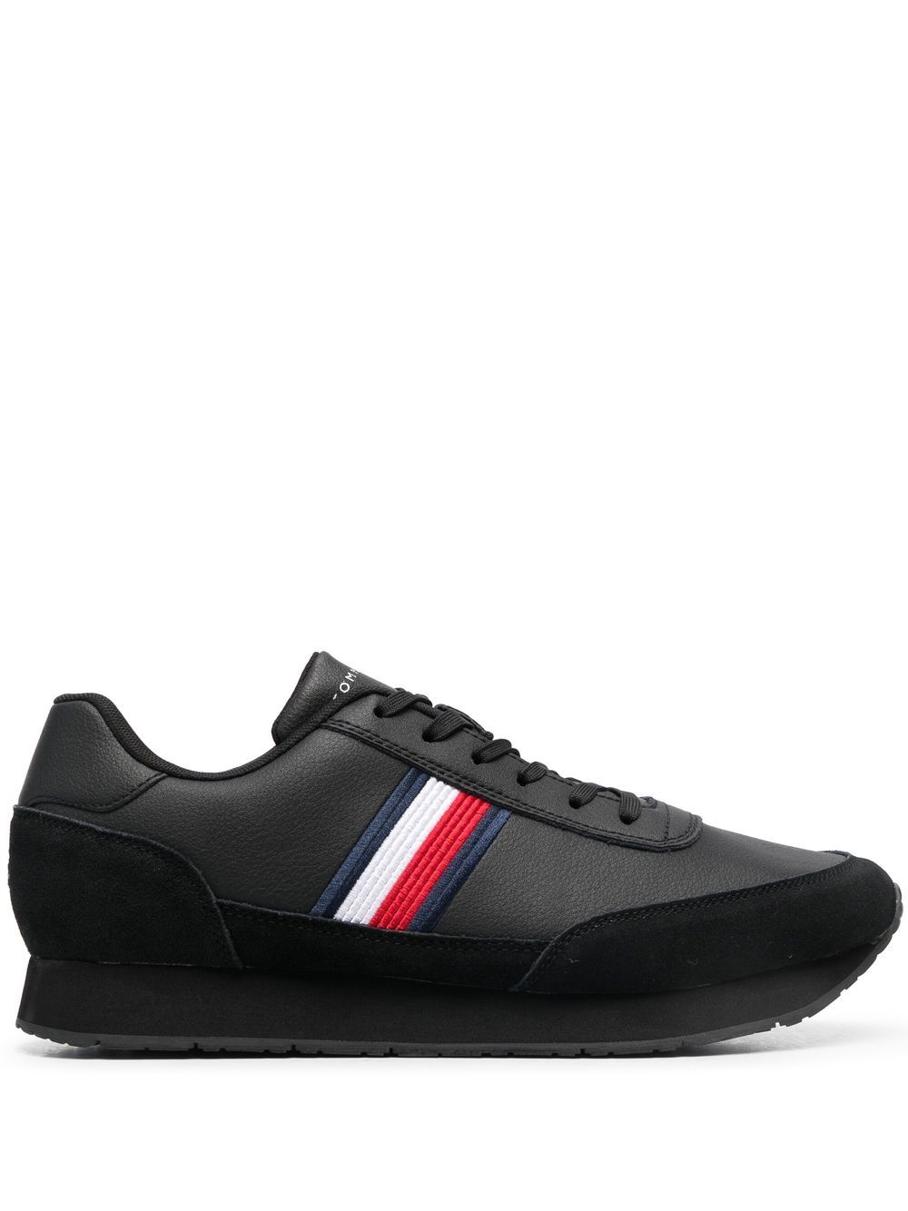 Tommy Hilfiger 皮质低帮运动鞋 - 黑色