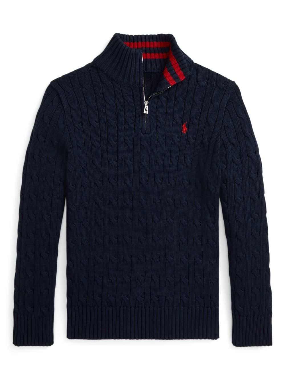 POLO RALPH LAUREN KIDS Polo Pony 刺绣棉开衫 - 蓝色