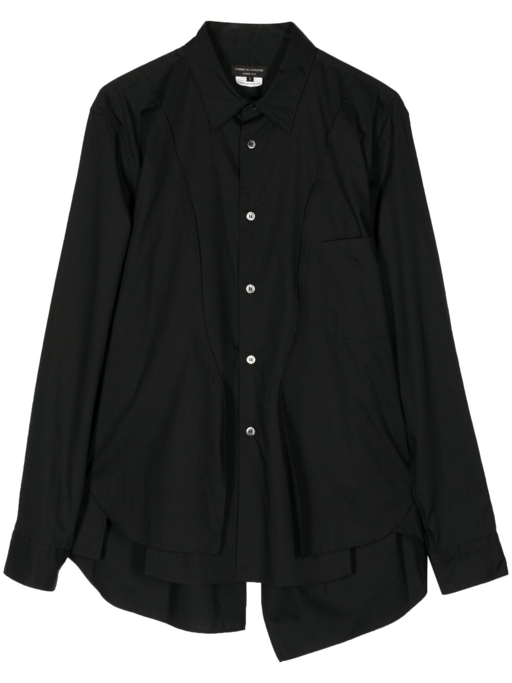 Comme des Garçons Homme Plus 分层式棉衬衫 - 黑色