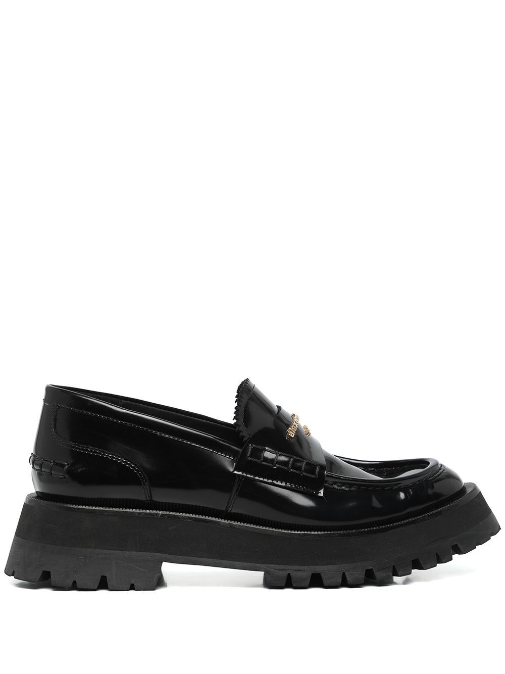 Alexander Wang Carter 凸凹方形鞋底乐福鞋 - 黑色