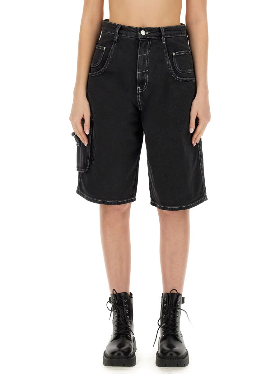 M05CH1N0 Jeans Denim Cargo Shorts