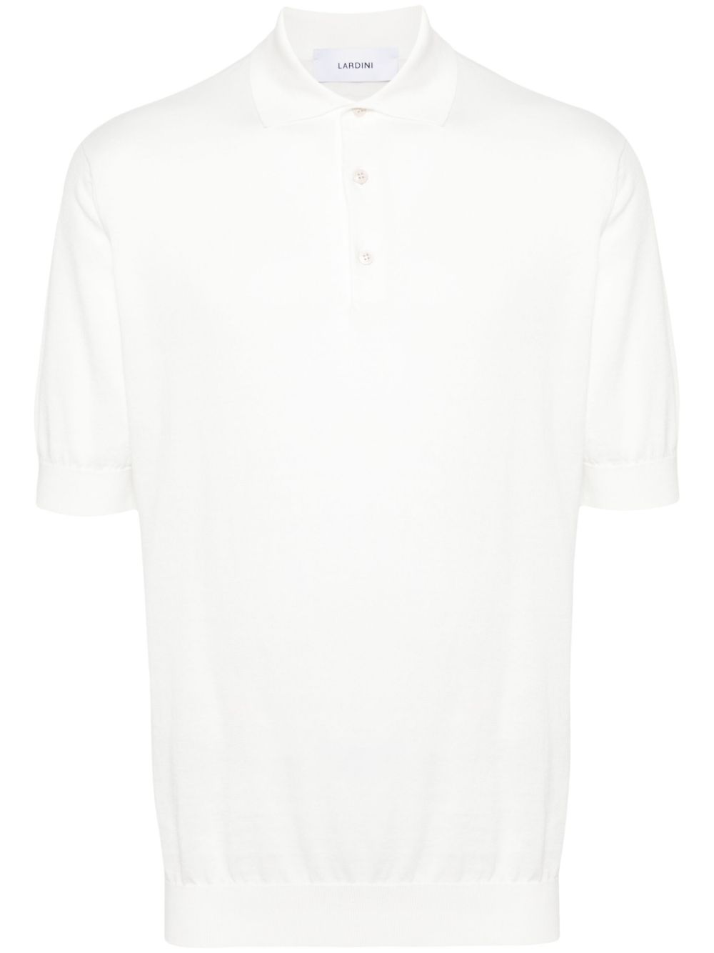 Lardini logo刺绣棉polo衫 - 白色