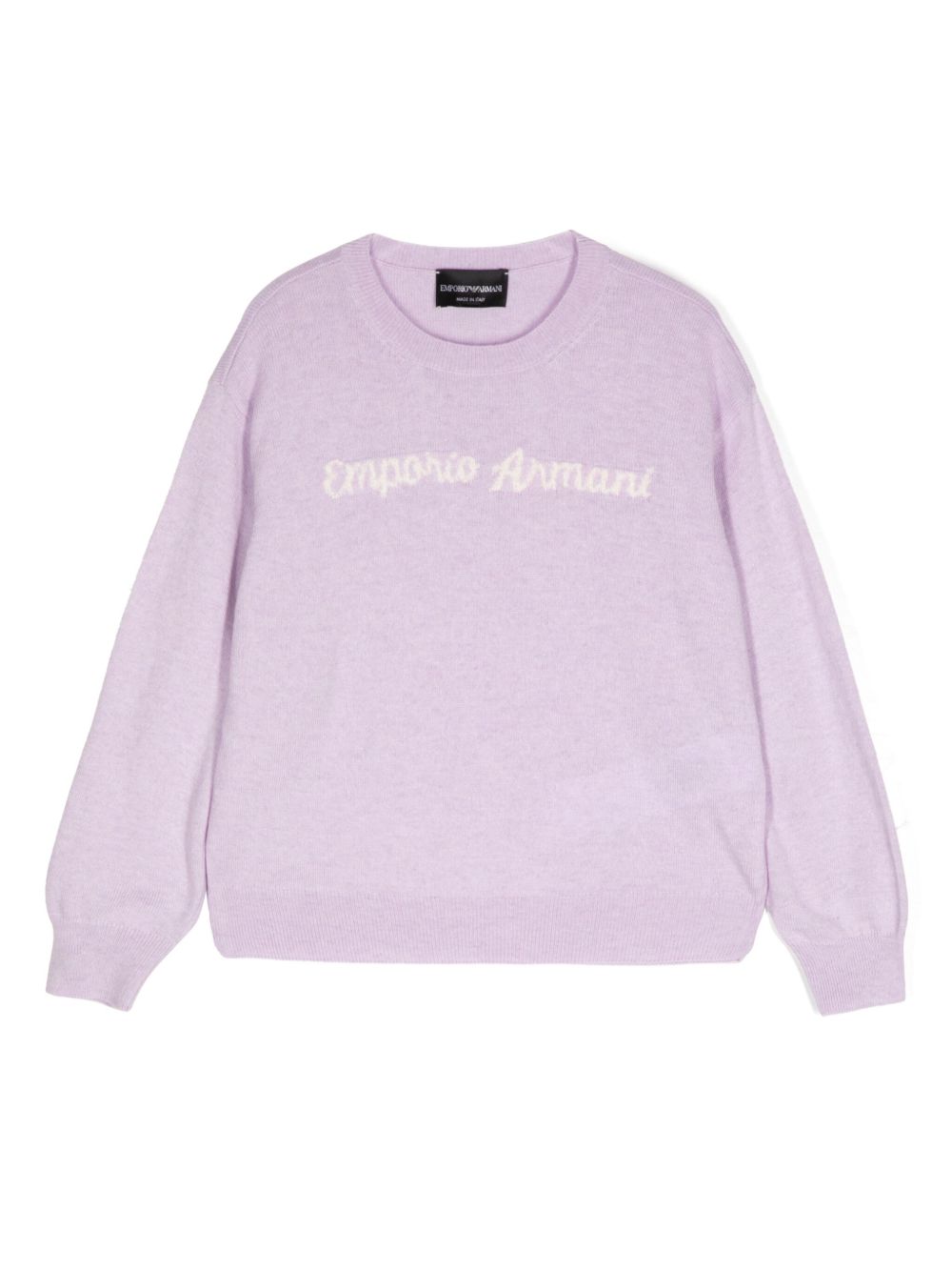 Emporio Armani Kids logo毛衣 - 紫色