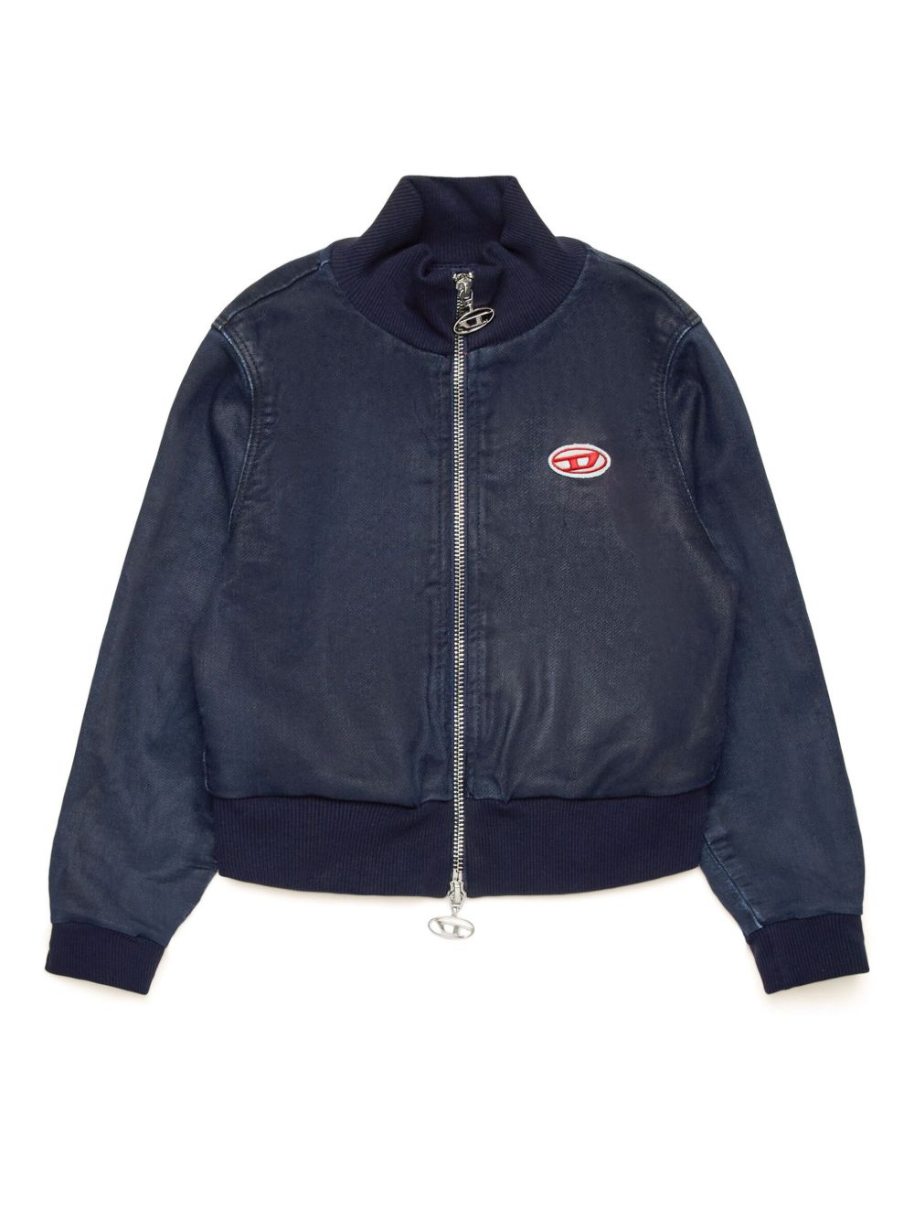 Diesel Kids logo刺绣牛仔夹克 - 蓝色