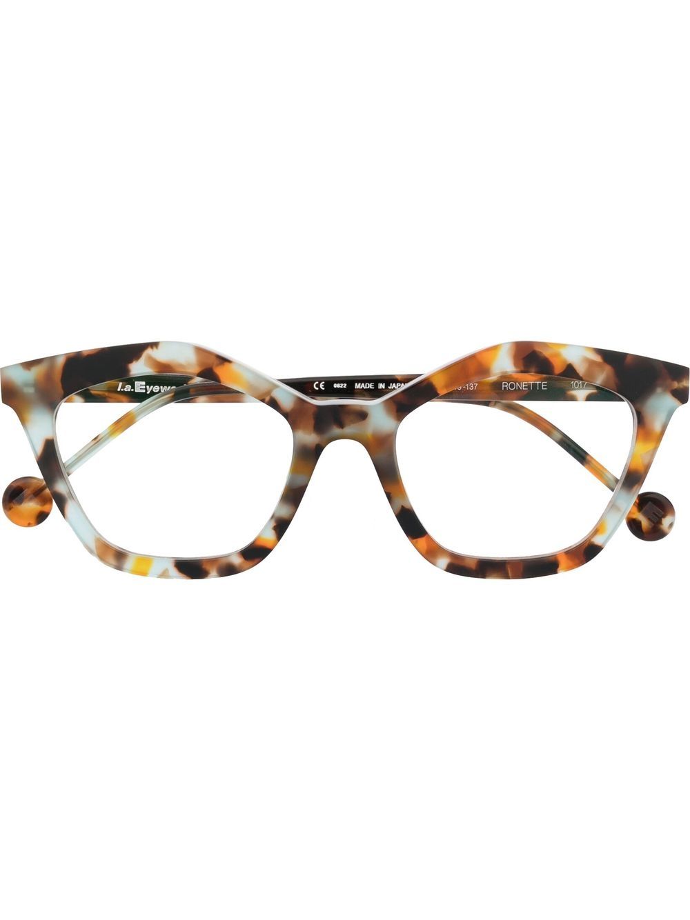 L.A. EYEWORKS 玳瑁纹光学眼镜 - 褐色