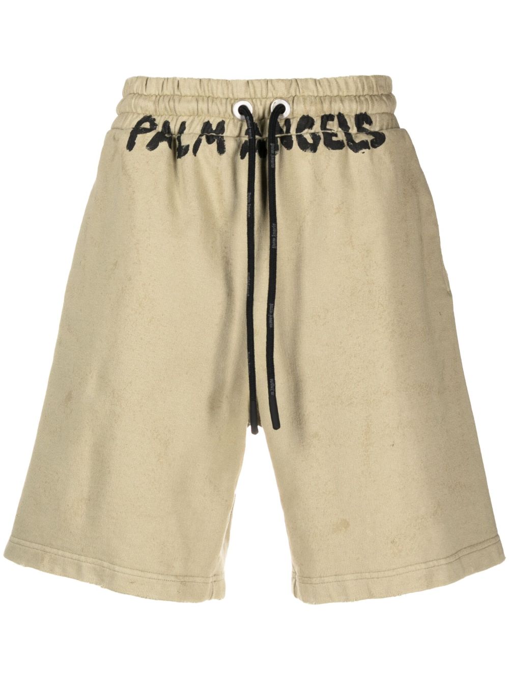 Palm Angels Seasonal logo印花抽绳短裤 - 绿色