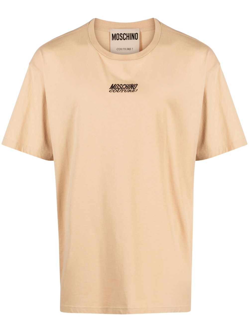 Moschino logo刺绣棉T恤 - 中性色