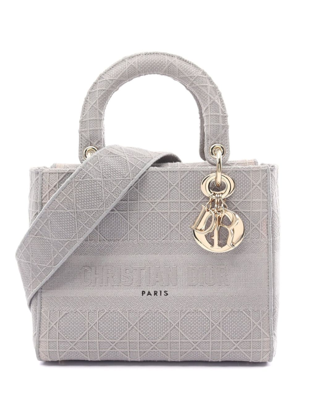 Christian Dior Pre-Owned Lady D-Lite 中号两用手提包（2000年代典藏款） - 灰色