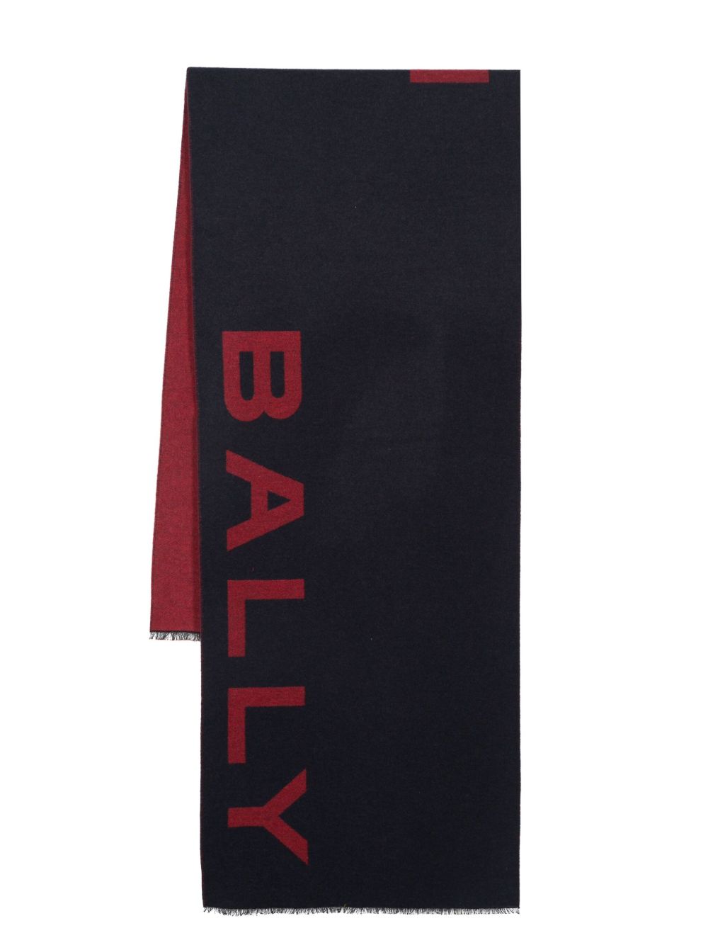 Bally logo嵌花针织围巾 - 红色