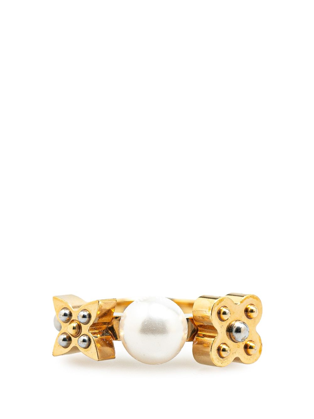 Louis Vuitton Pre-Owned 镀金 Monogram Pearl 戒指（2014年典藏款） - 金色