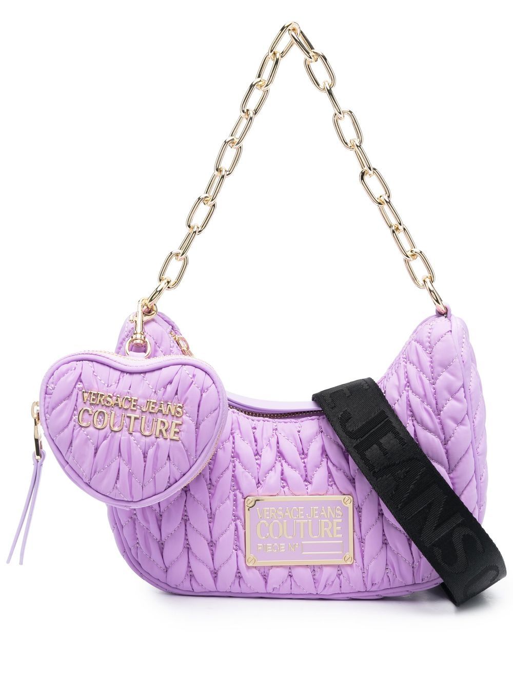 Versace Jeans Couture 人造皮革马特拉塞凸纹单肩包 - 紫色