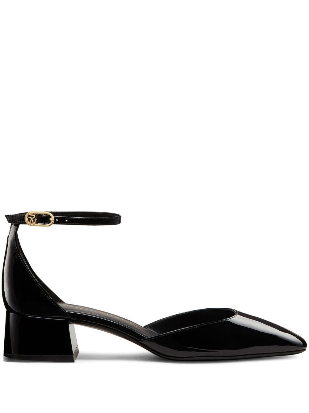Stuart Weitzman Vivienne 漆皮低跟鞋 - 黑色