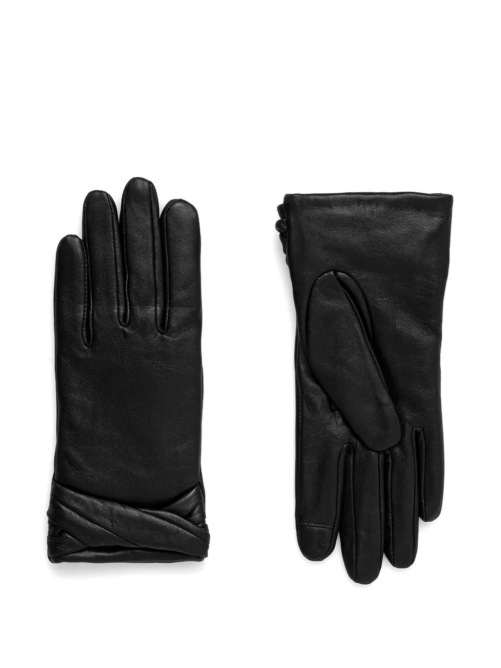HUGO leather gloves - 黑色