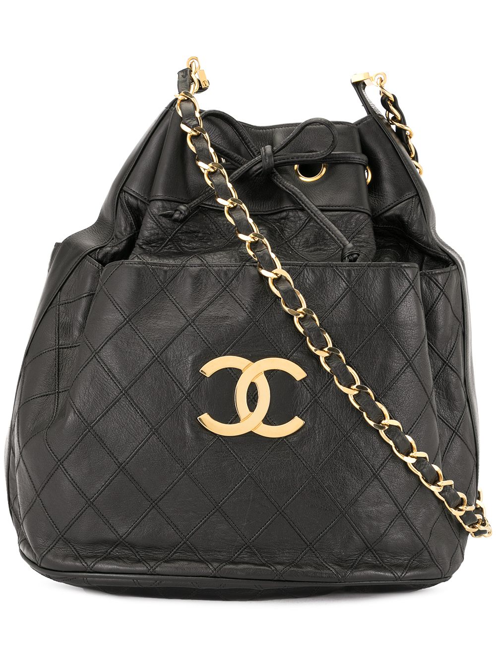 CHANEL Pre-Owned Cosmos CC logo绗缝单肩包 - 黑色
