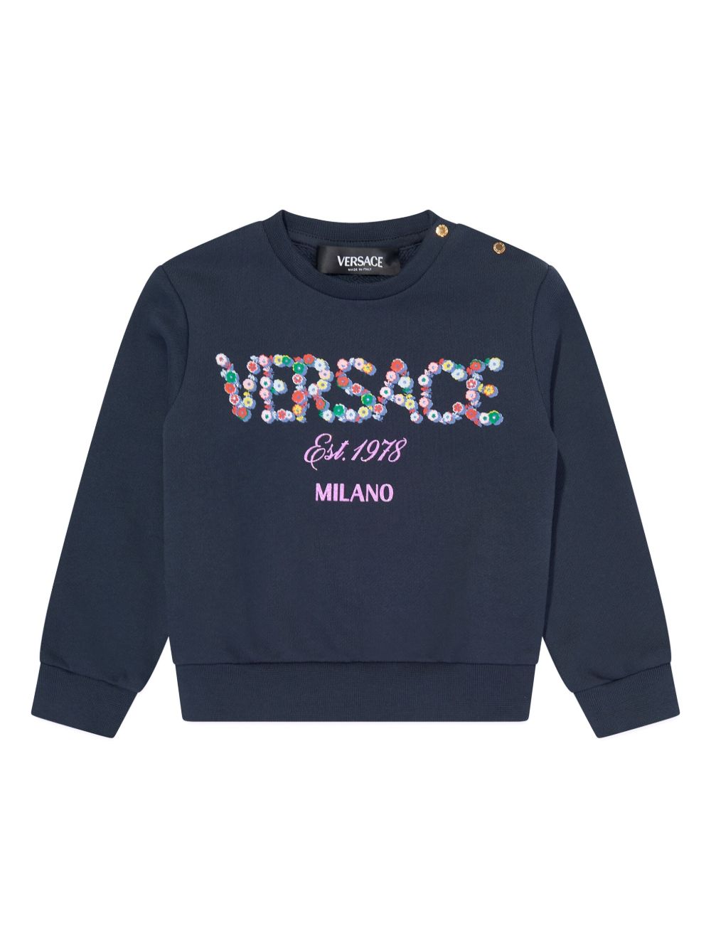 Versace Kids Falling Flower 卫衣 - 蓝色