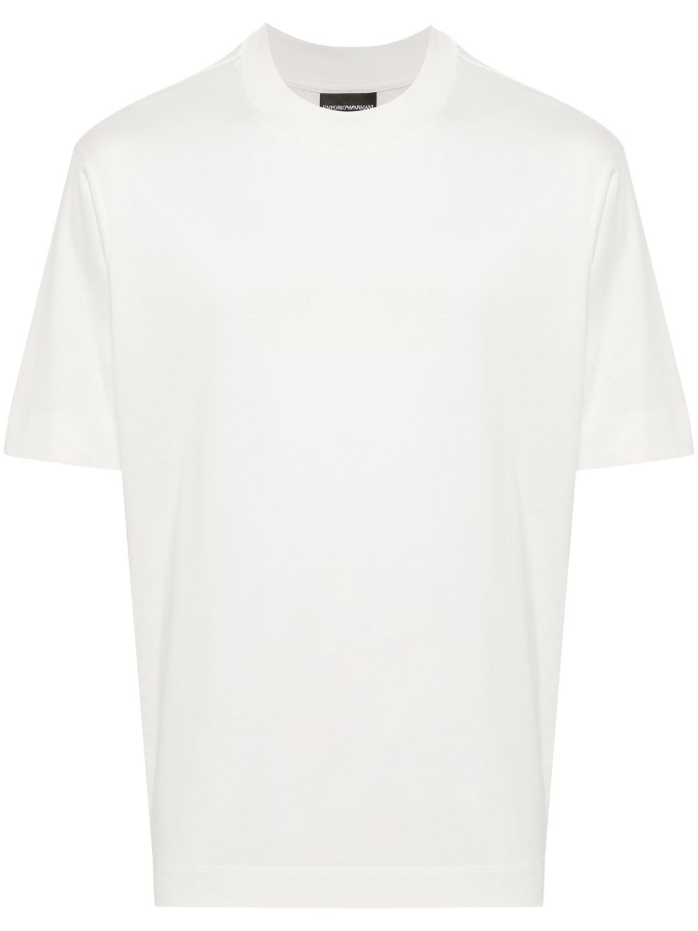 Emporio Armani 橡胶logo棉T恤 - 白色