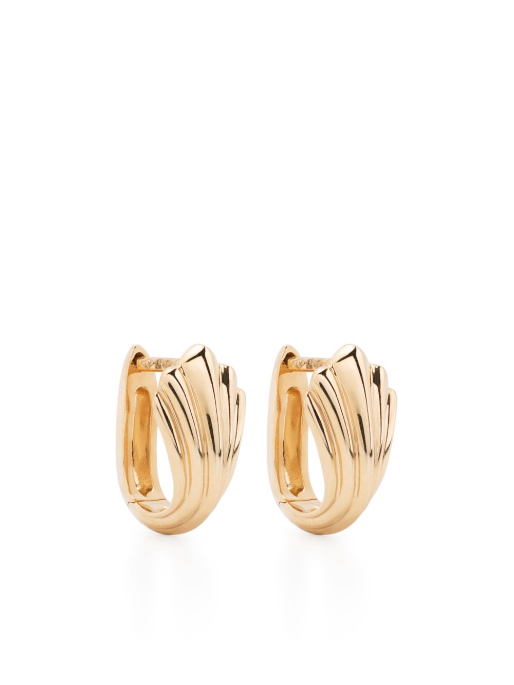 Lizzie Mandler Fine Jewelry 18K黄金 Fluted 圈形耳环 - 金色