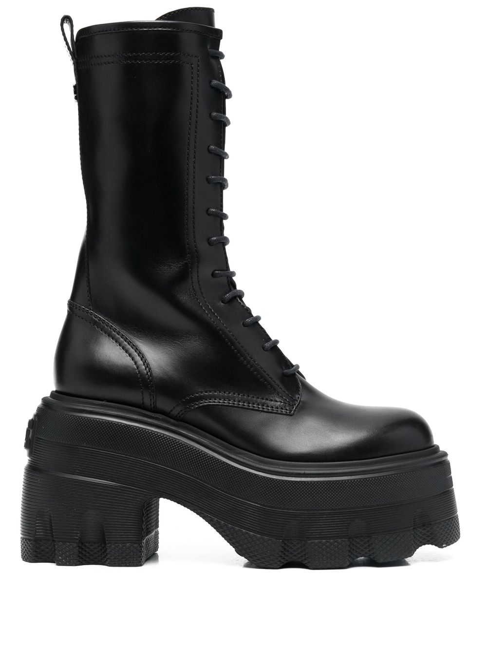 Casadei Maxi 绑带工装靴 - 黑色