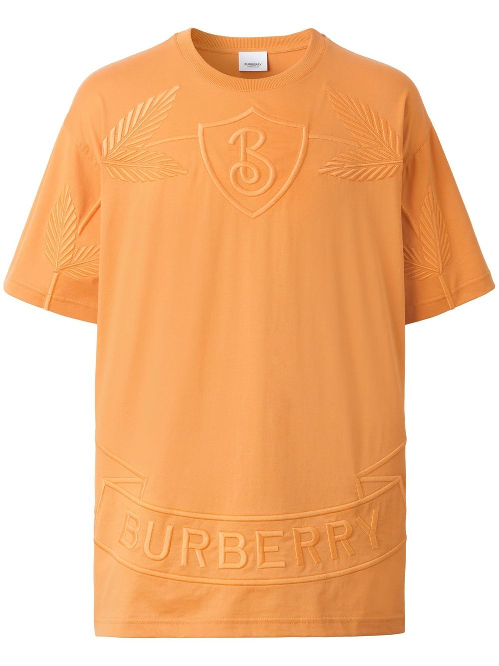 Burberry Oak Leaf Crest 刺绣T恤 - 橘色