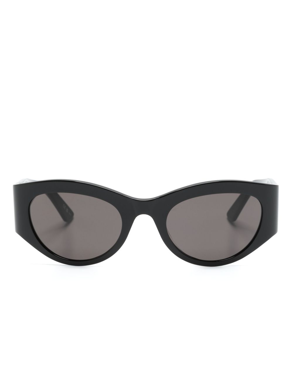 Balenciaga Eyewear 椭圆形框太阳眼镜 - 黑色