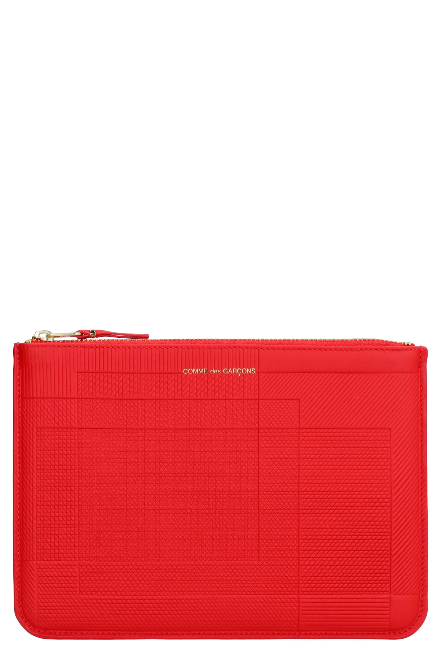 Comme des Garçons Logo Detail Flat Leather Pouch