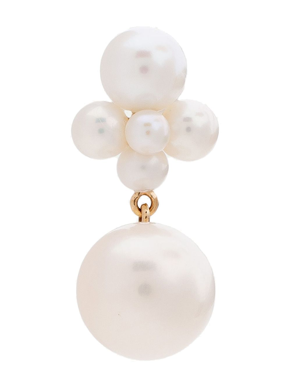 Sophie Bille Brahe 14kt yellow gold Thyra pearl earring - 白色