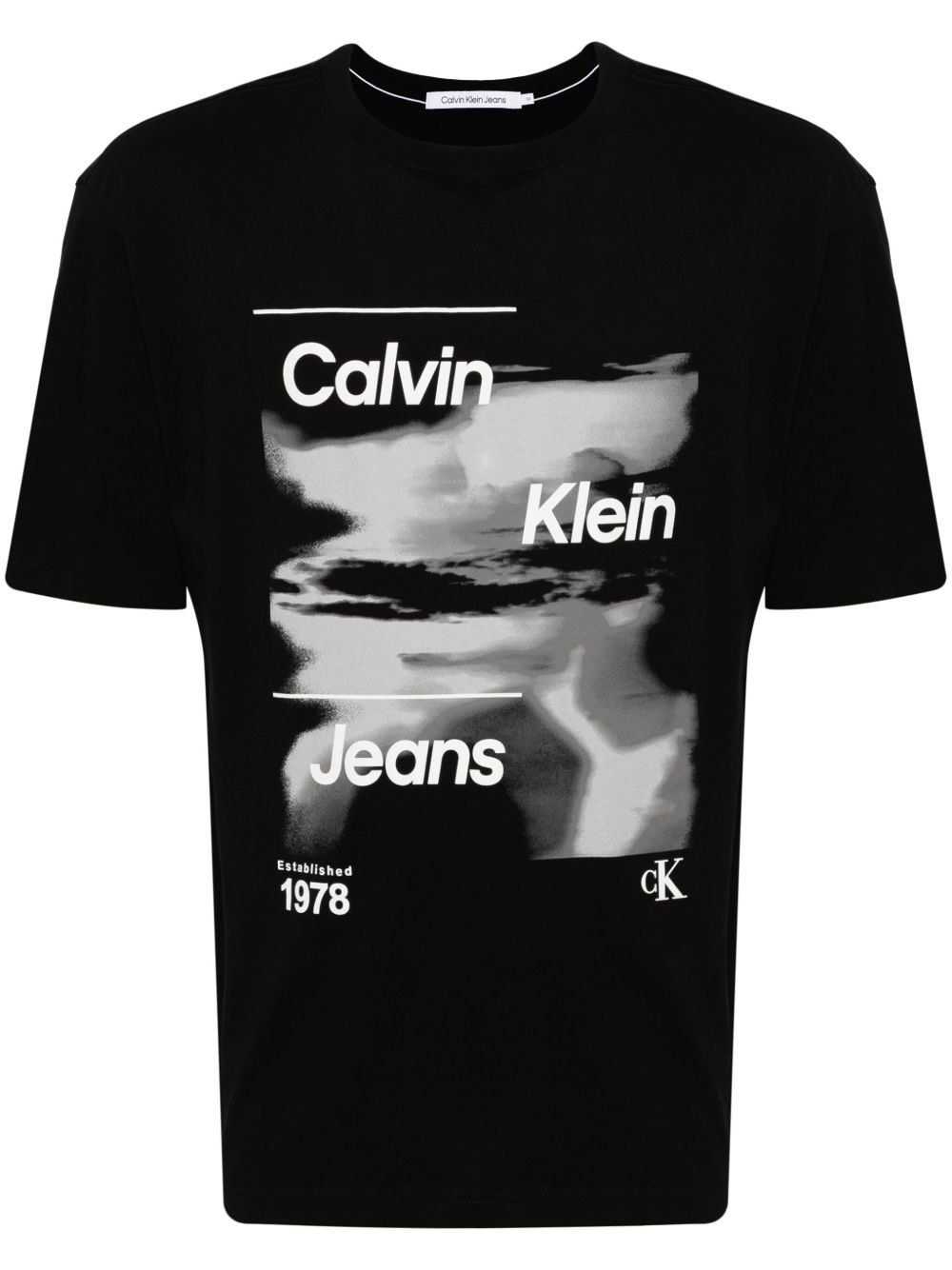 Calvin Klein Jeans logo印花棉T恤 - 黑色
