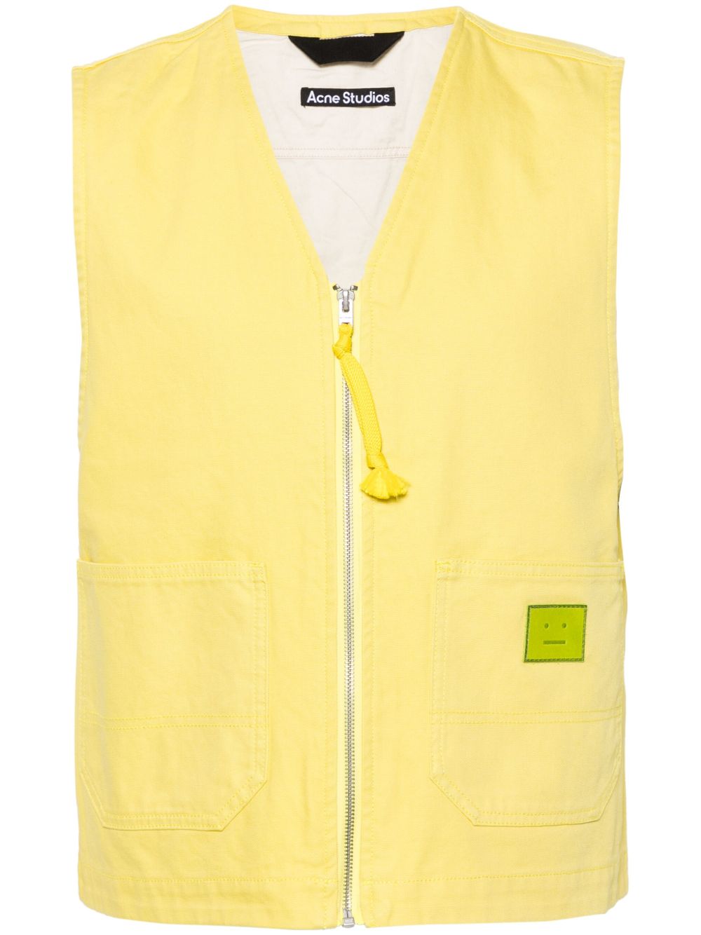 Acne Studios Face logo贴花棉马甲 - 黄色