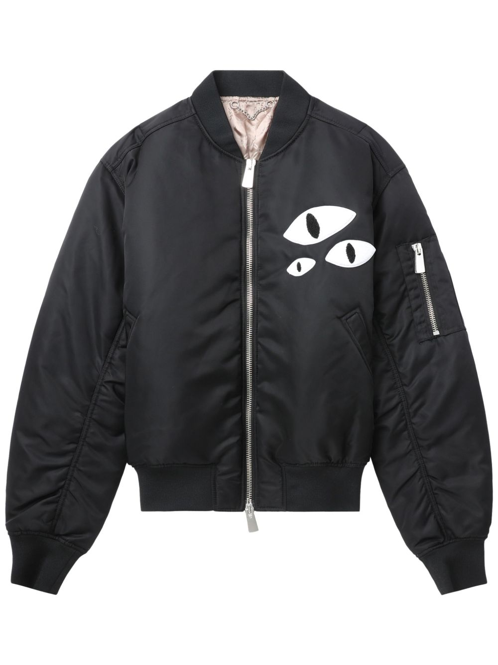 Charles Jeffrey Loverboy logo刺绣飞行员夹克 - 黑色