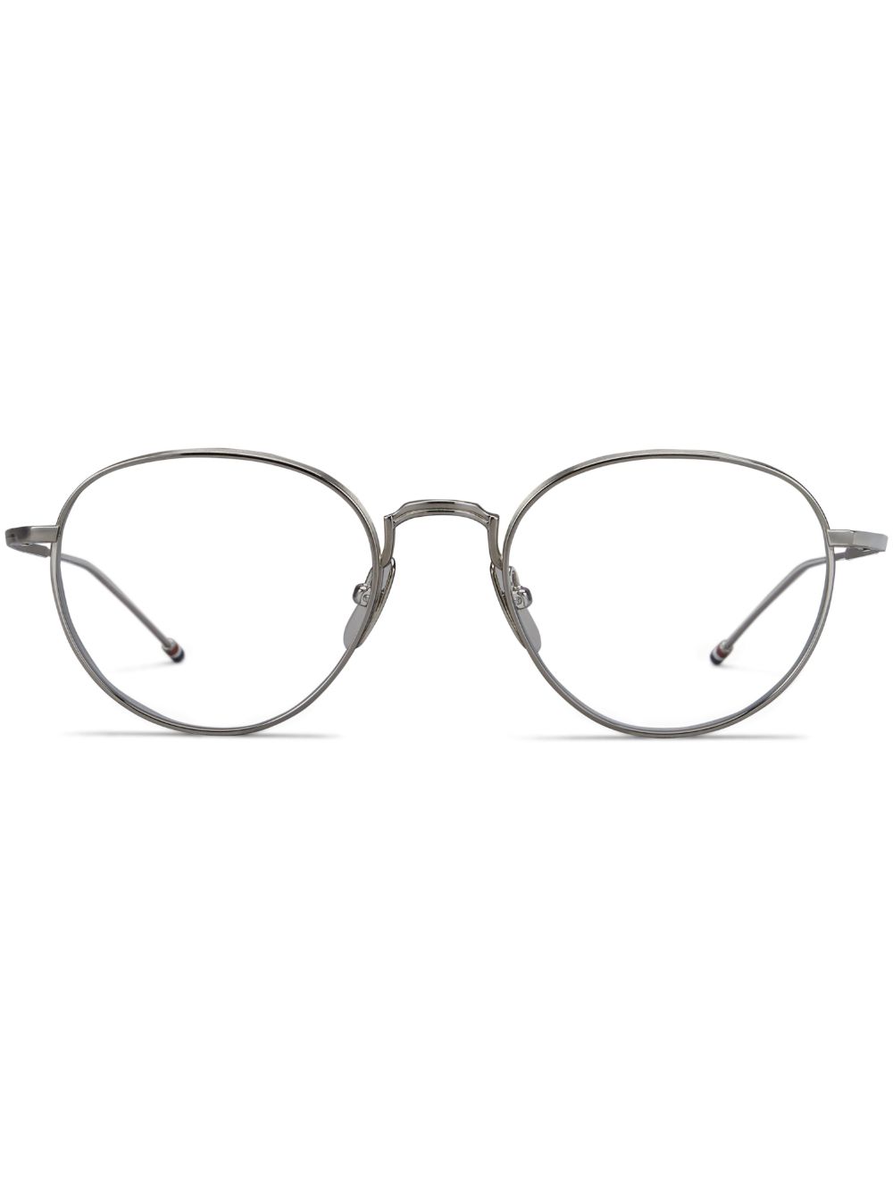 Thom Browne Eyewear 钛合金圆框眼镜 - 银色