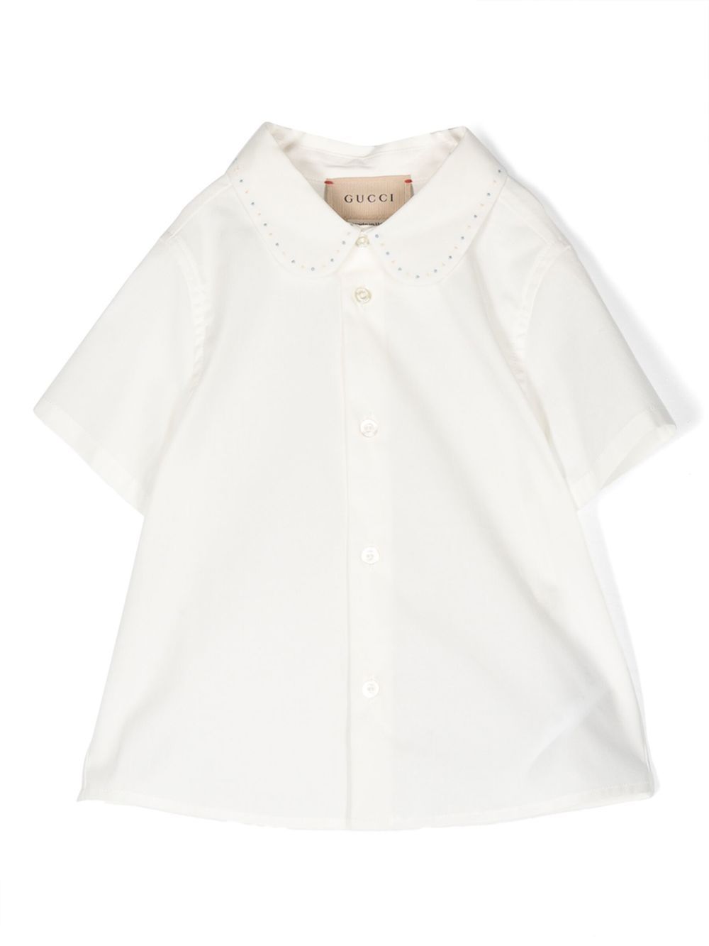 Gucci Kids 彼得潘领衬衫 - 白色