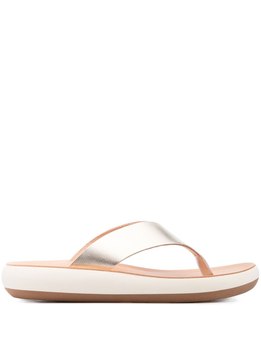 Ancient Greek Sandals 皮质金属感凉鞋 - 金色