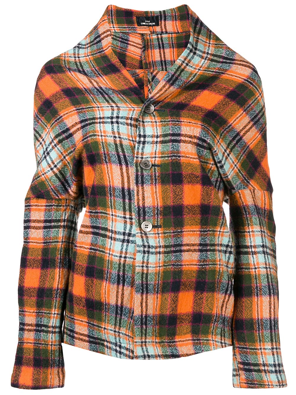 Comme Des Garçons Pre-Owned 古着解构格纹夹克 - 黄色