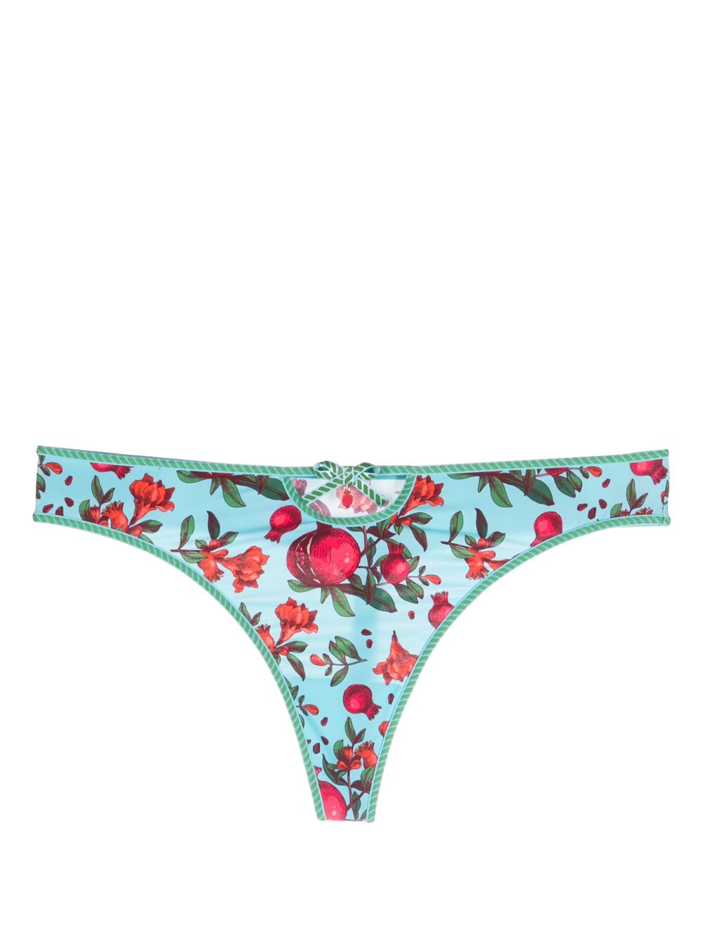 Marlies Dekkers Forbidden 水果印花亮片金葱丁字裤 - 蓝色