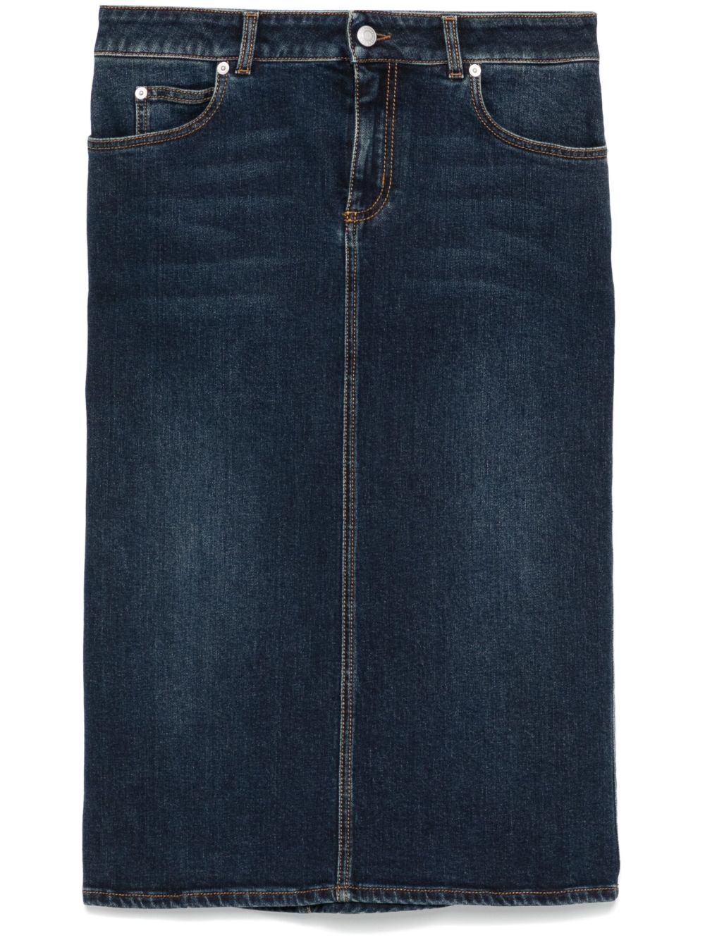 Alexander McQueen 牛仔铅笔半身裙 - 蓝色