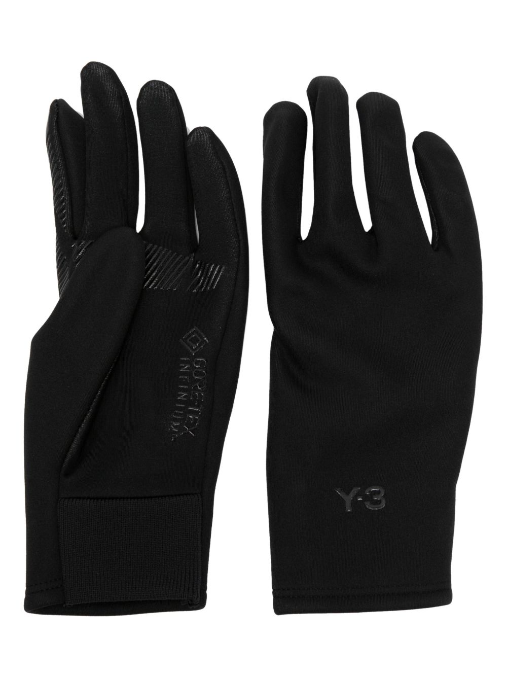 Y-3 logo压纹防滑手套 - 黑色