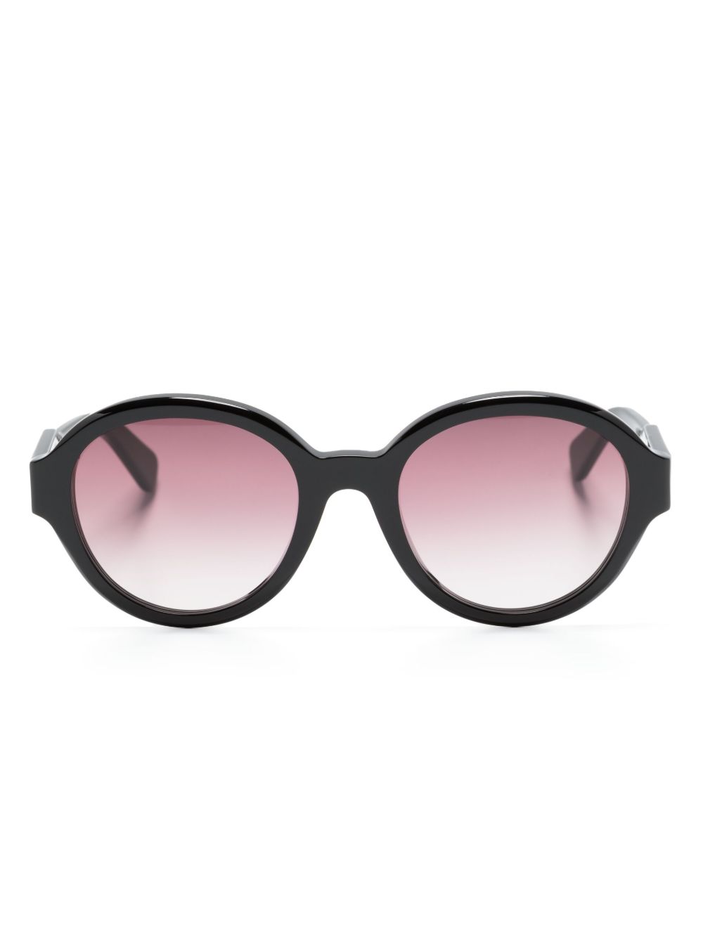Chloé Eyewear 渐色镜片圆框太阳眼镜 - 黑色