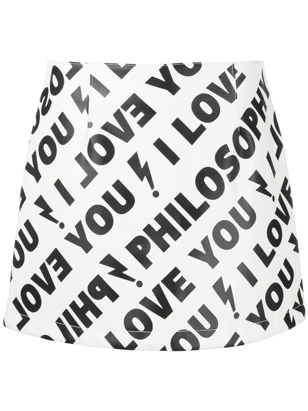 Philosophy Di Lorenzo Serafini I Love You Philosophy 印花迷你半身裙 - 白色