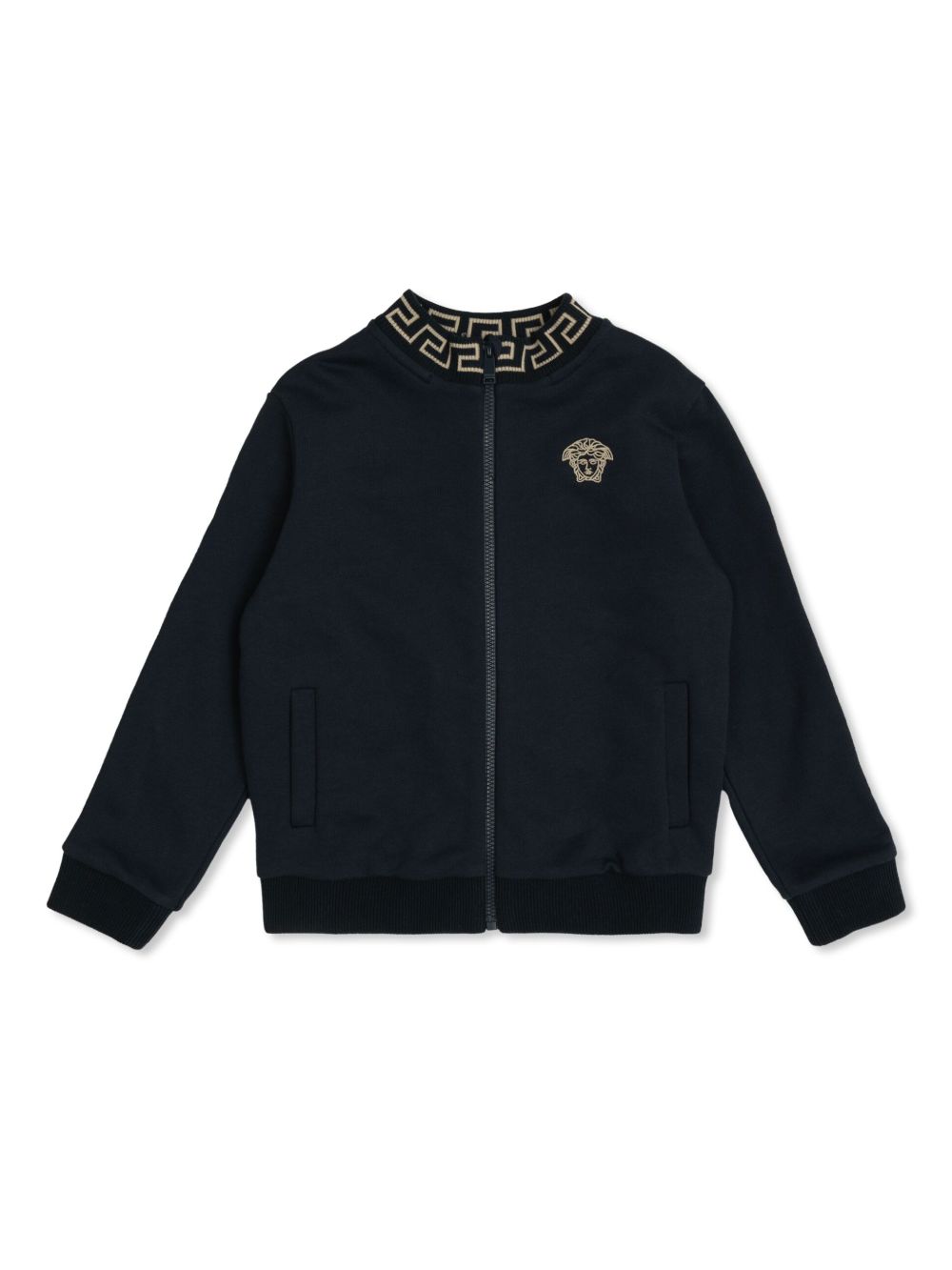 Versace Kids 美杜莎刺绣开衫 - 蓝色