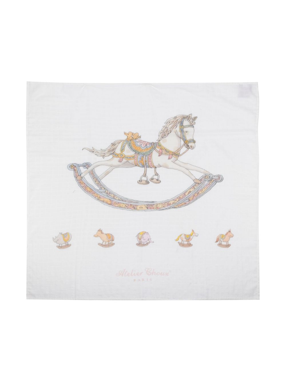 Atelier Choux Rocking Horse 棉毯子 - 白色