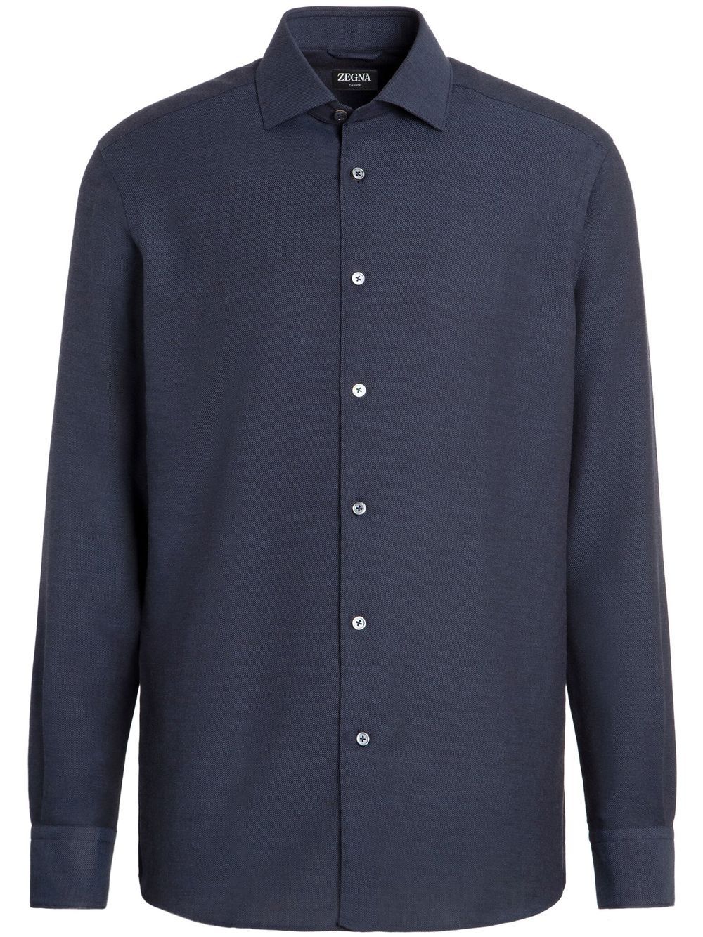 Zegna 长袖正装衬衫 - 蓝色