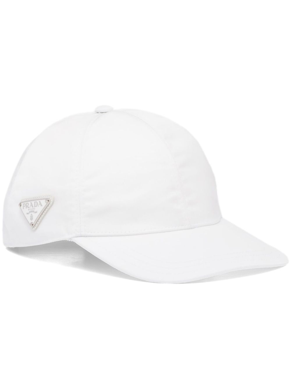 Prada 三角形logo棒球帽 - 白色