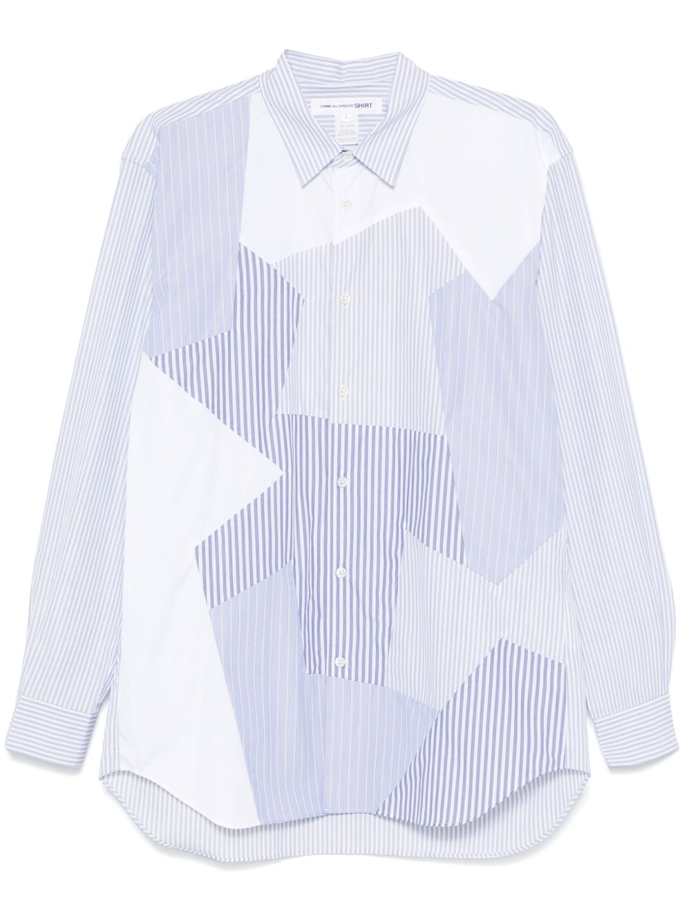 Comme Des Garçons Shirt 拼贴设计衬衫 - 蓝色