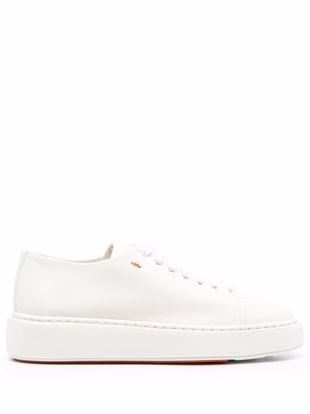 Santoni 低帮皮质板鞋 - 白色