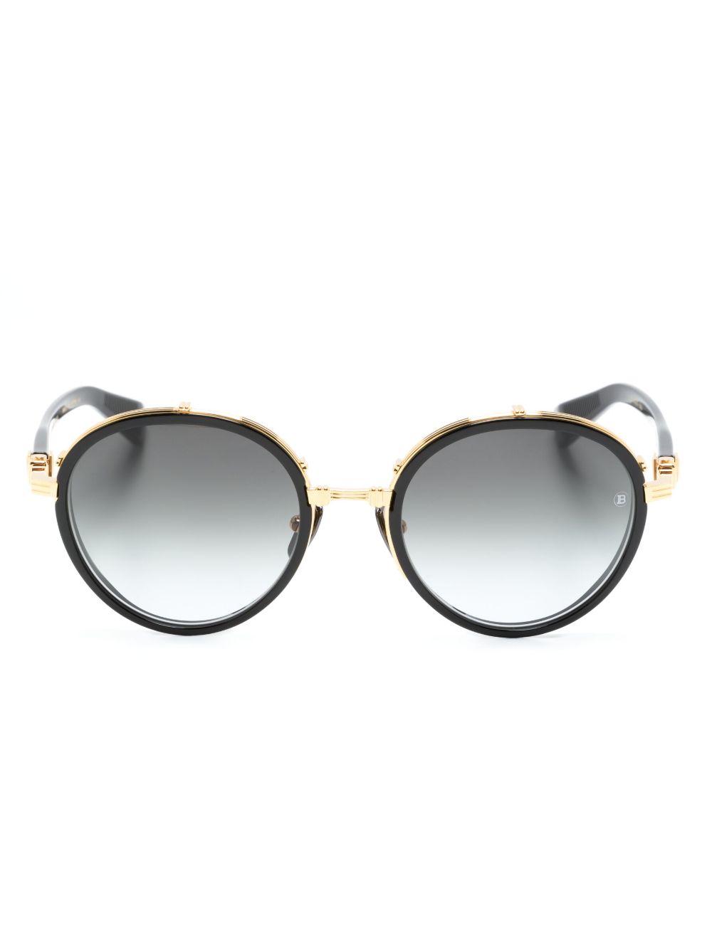 Balmain Eyewear Croissy 圆框太阳眼镜 - 黑色