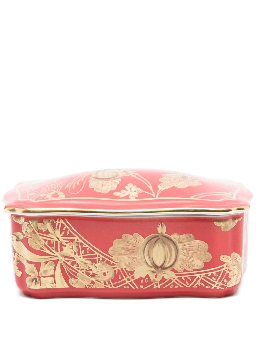GINORI 1735 Oriente Italiano 陶瓷饰品盒（5厘米 x 13厘米） - 红色
