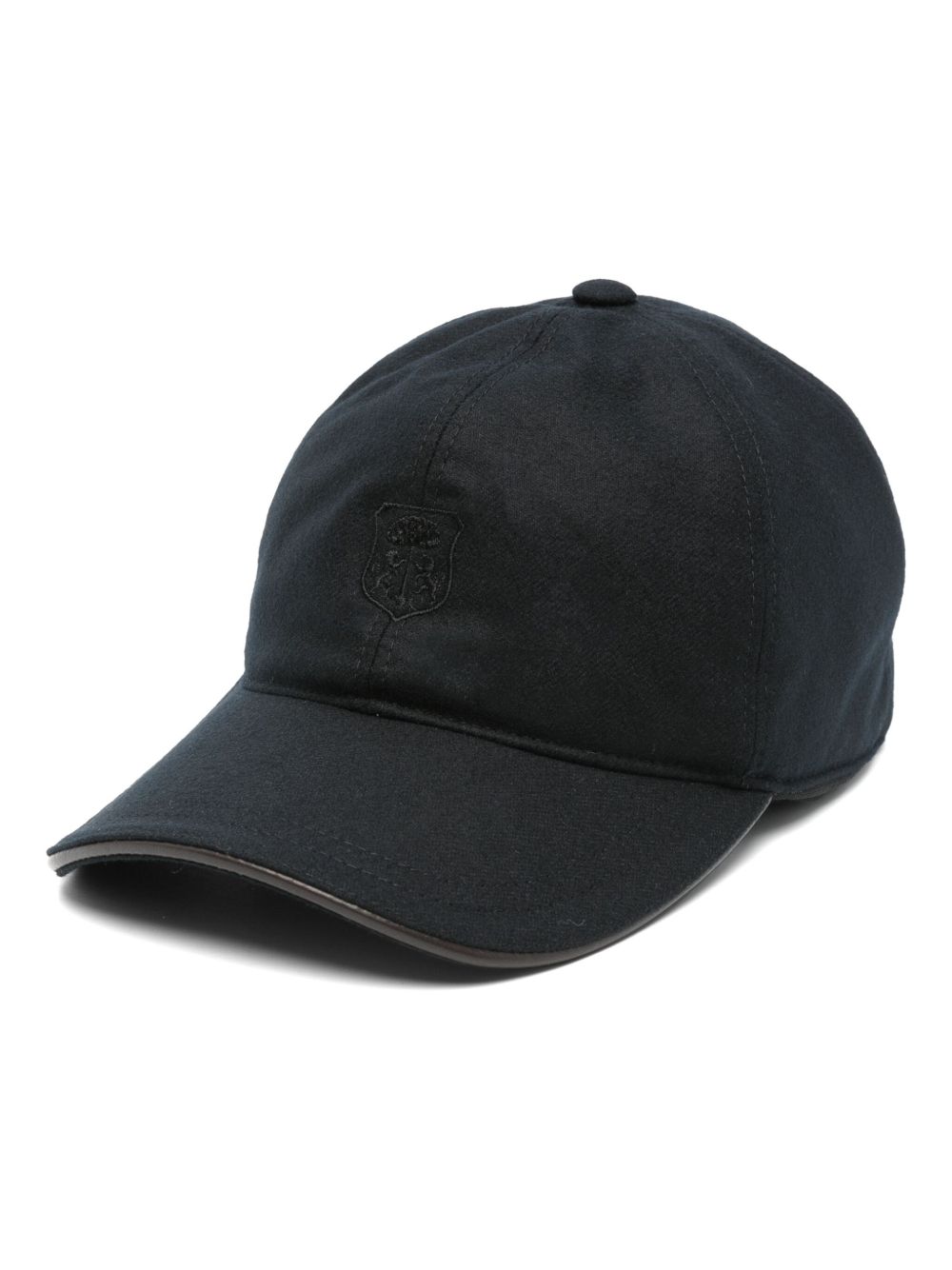Corneliani 刺绣logo棒球帽 - 黑色