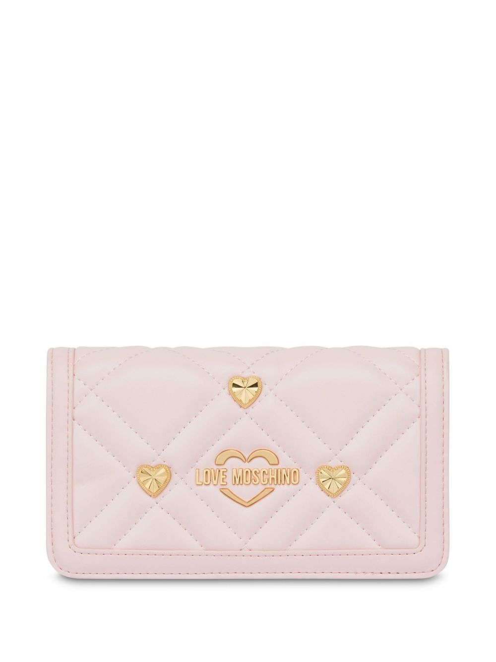 Love Moschino 心形标牌绗缝斜挎包 - 粉色