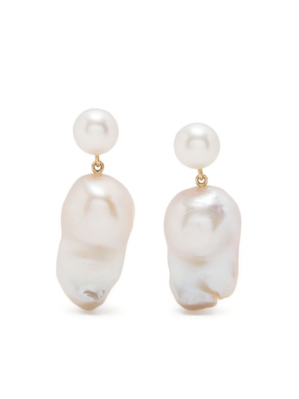 Sophie Bille Brahe 14K黄金吊饰耳环 - 白色