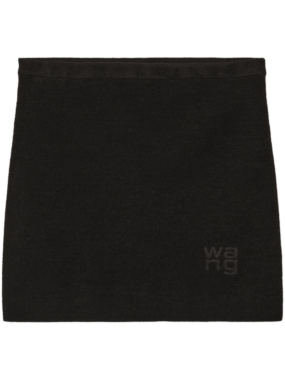 Alexander Wang logo 压纹纽扣迷你半身裙 - 黑色